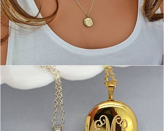 Engraved Locket Necklace, Locket Necklace, Silver Locket, Locket with Birthstone, Personalized Locket Necklace Gold or Silver