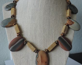 Honed Jasper Necklace, Jasper Necklace, Red Creek Jasper Necklace,