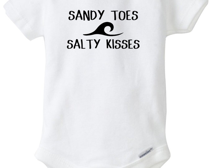 Sandy Toes and Salty Kisses Onesies®, Beach Bodysuit, Hawaii Baby, Island Baby, Surfer boy, Beach Baby, Baby Shower Gift, Baby Boy