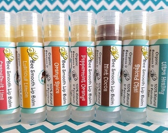 All Natural Lip Balm / Organic Handcrafted Lip Balm / All Natural / Choose from 7 assorted flavors / Customizable / Gifts for Her / Favors