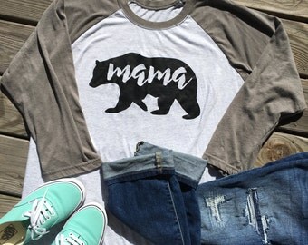 Mama Bear Raglan Tee, Raglan Shirt, Mama Bear Shirt, Trendy Shirt, Mom Shirt, Mom Life Shirt, Mama Shirt, Mom To Be Shirt, Shirts For Mom