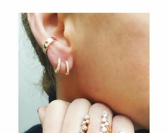 Sterling Silver Ear Cuff in 18K Gold Vermail, Ear cuff, Fake Piercing, No Piercing, Double Cuff, Cartilage Cuff, Cuff