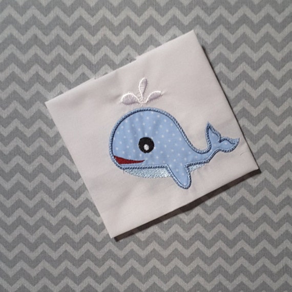 Baby Applique Machine Embroidery Design .Whale