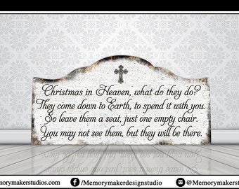 Christmas in Heaven sign, Empty Chair sign, Heaven sign, Leave a seat sign, Christmas in heaven with a chair, Christmas in Heaven Poem