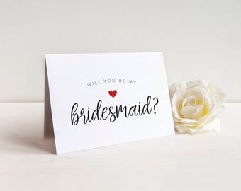 SALE Cute Will you be my Bridesmaid Card, Bridesmaid Card, Bridal Party Card, Bridesmaid Proposal, Bridesman, Maid of Honor, Personalized