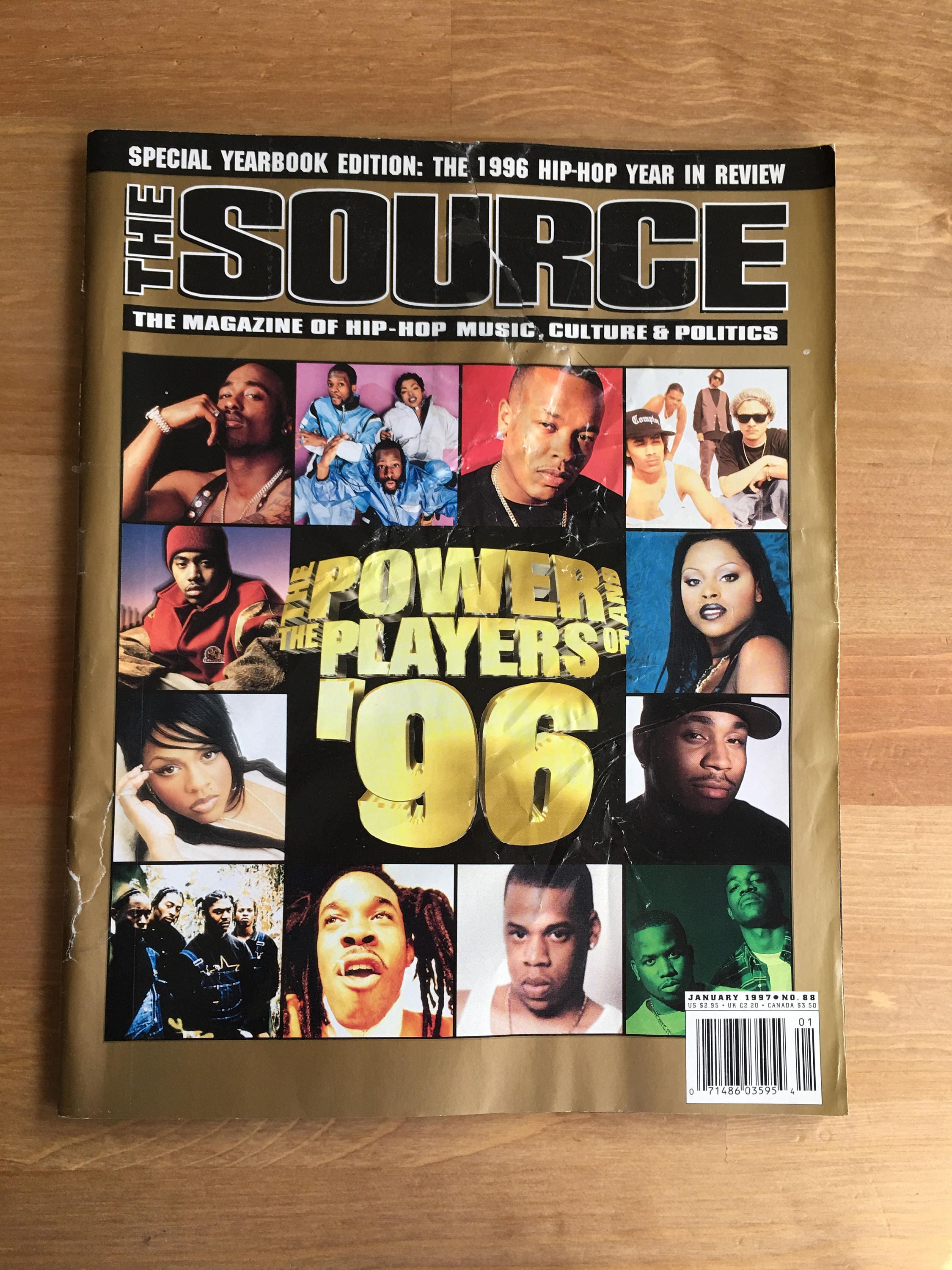 The Source Magazine 1996 2Pac The Fugees NaS Dr. Dre Jay-Z