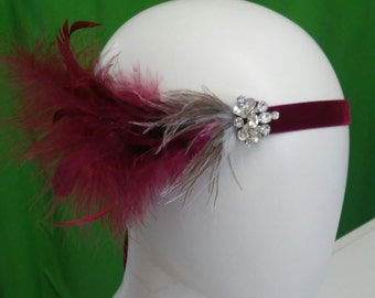 Flapper Headband, Feathers, "Charleston", 20ies style, 30ies, headpiece, great gatsby, vintage style