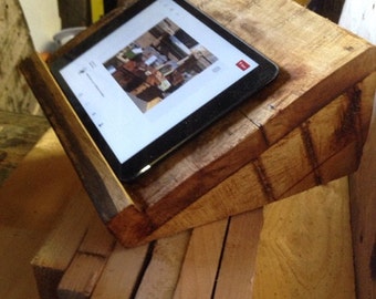 Tablet/iPad stand made with reclaimed timber