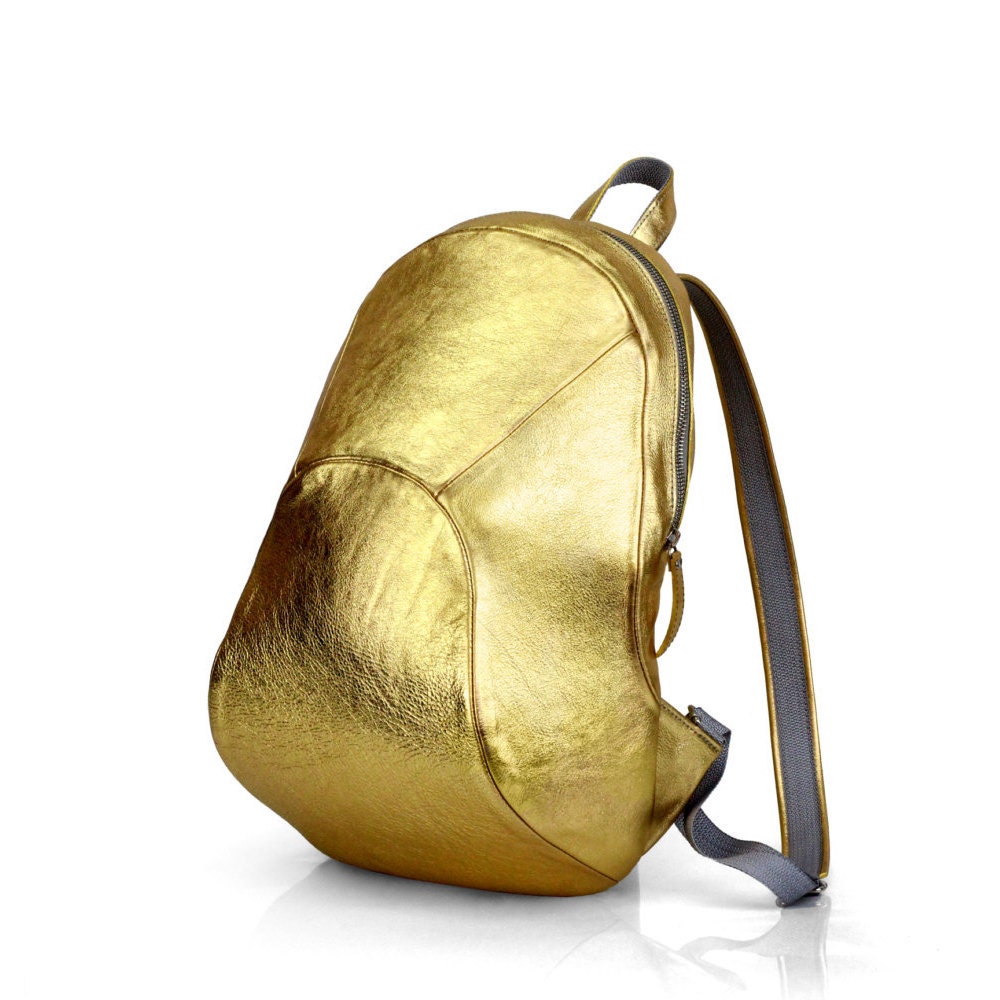 Golden Leather Ladies Backpack Womens Leather Rucksack M