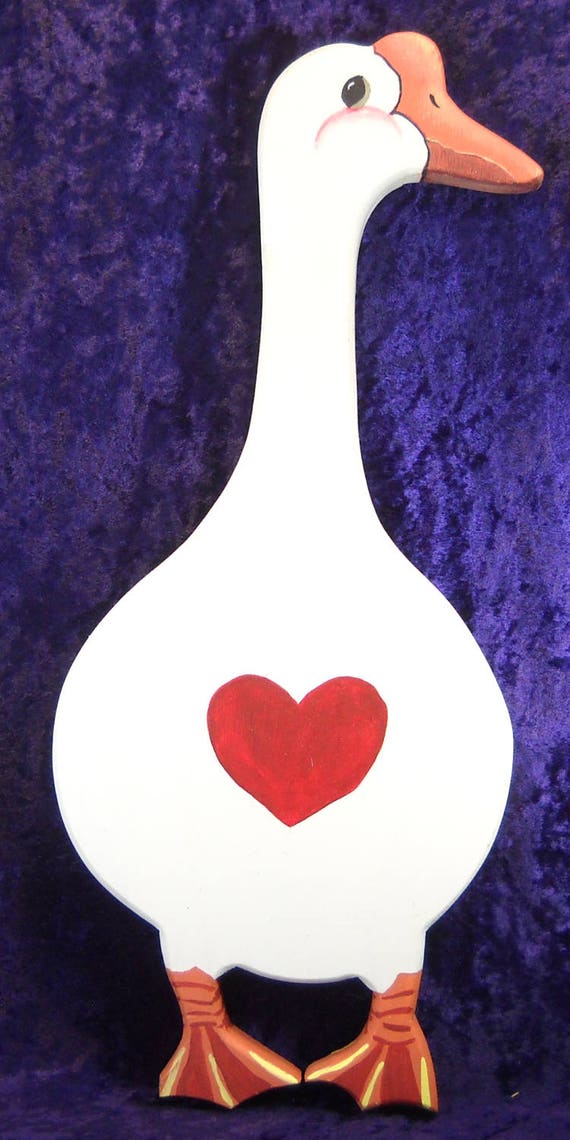 Partially Finished Wood Goose Cut Out for Tole Painting