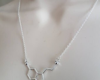 Serotonin Necklace | Molecule Necklace | Chemistry Necklace | Happiness Necklace | Serotonin Jewellery | Minimalist Jewellery
