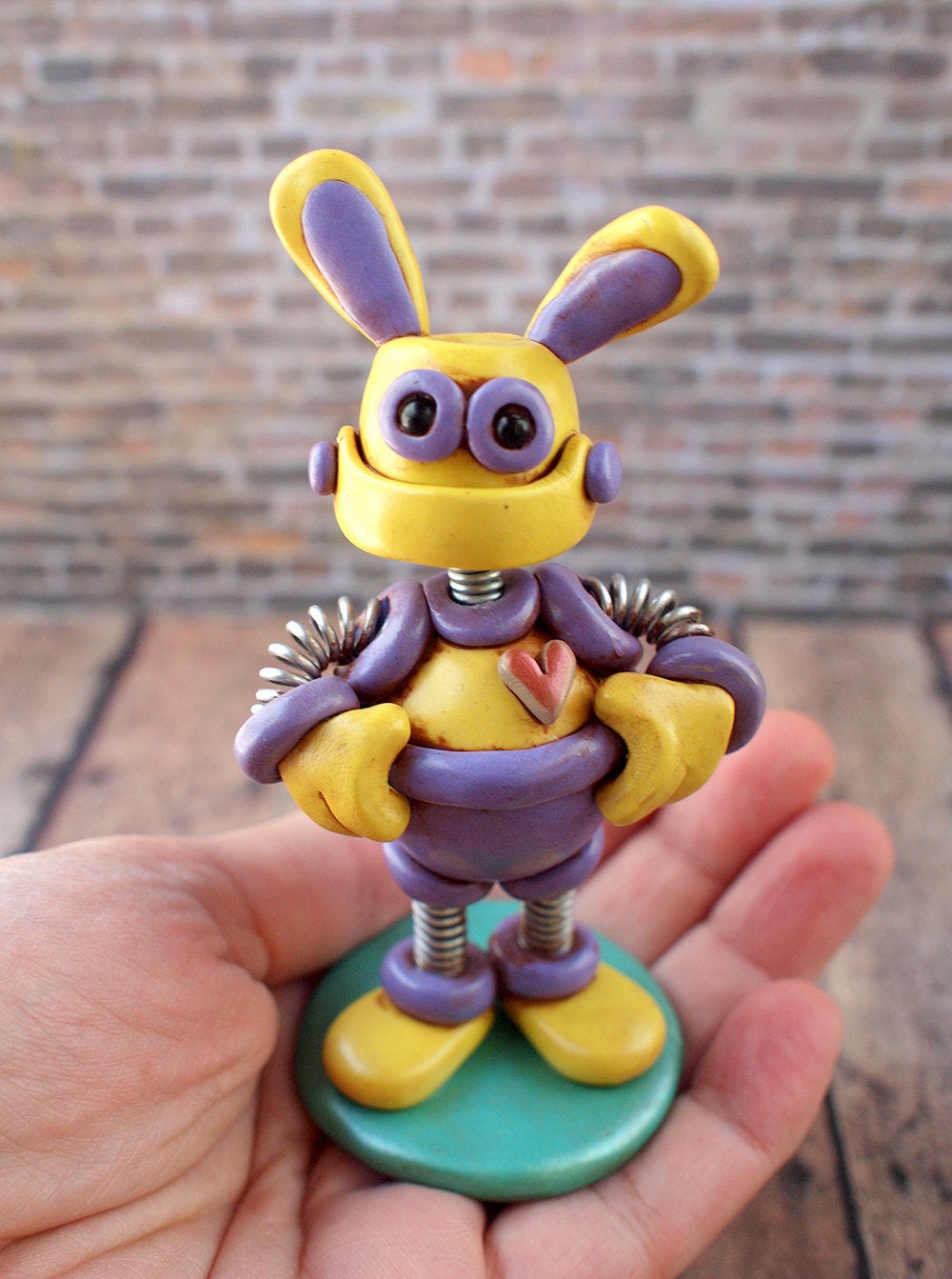 Robot Bunny Mini Sculpture GEEK DECOR Nerdy Animal Lover Gift