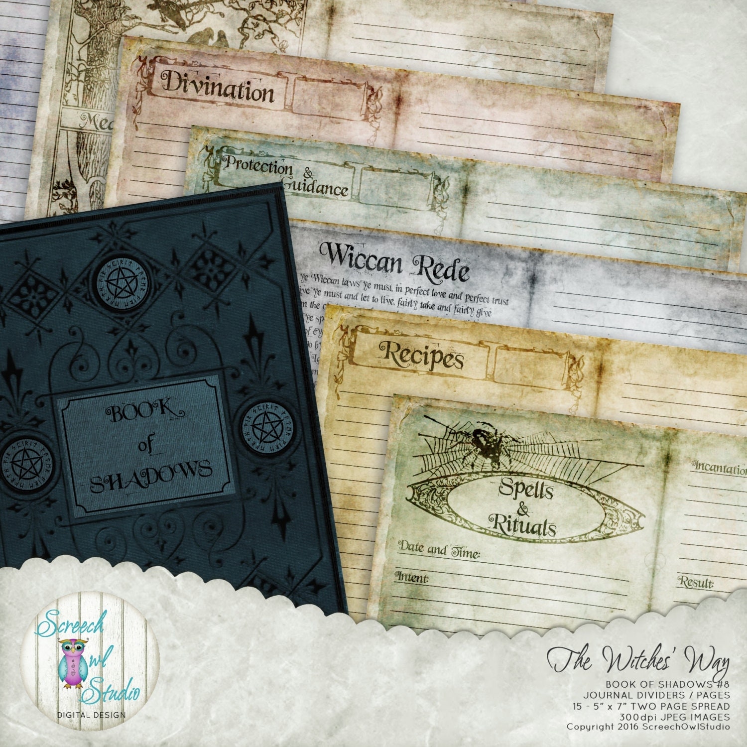 Download Book of Shadows Printable Journal Pages Printable