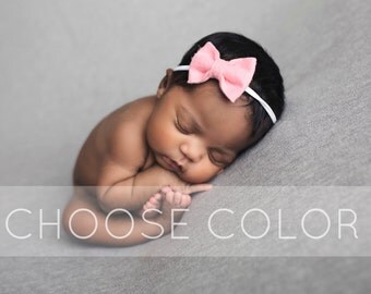 Baby Headbands, Baby Bow, Baby Girl Headbands, Baby Girl Bow, Girls Hair Bow, Newborn Headband, Felt Bow Headband, Newborn Bows, Pink Bow