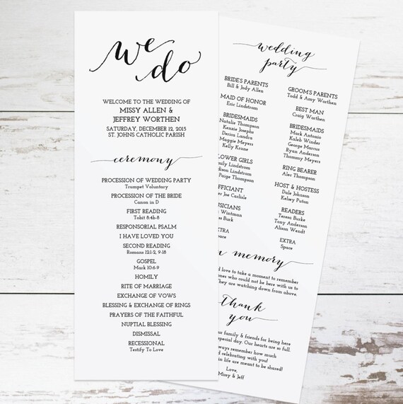 free downloadable wedding program templates microsoft word