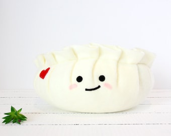 Dumpling Plush, Food Plush, Dim Sum Plush, Dim Sum, Potsticker Plush, Gyoza Plush, Meat Dumpling, Stuffed Animal