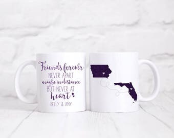 Friends forever never apart maybe in distance but never at heart/best friends coffee mug/coffee mug/coffee cup/besties/bff/long distance