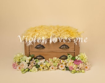 Newborn digital background. Yellow newborn digital background.