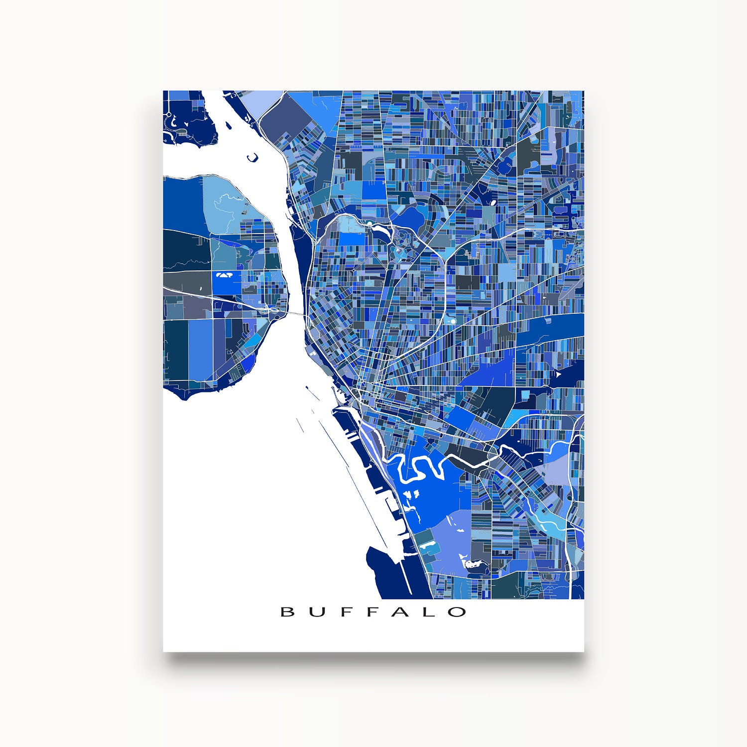 Buffalo Map Print Buffalo New York Map Art City Street Maps