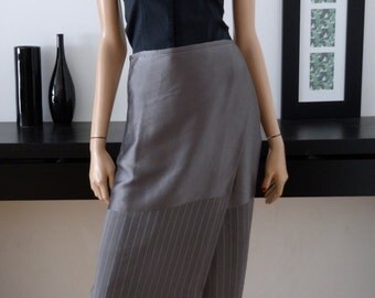 Jupe portefeuille longue MARC CAIN grise en soie taille 36 - uk 8 - us 4