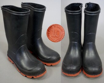 VTG ENFANTS Wellies pluie bottes de glissement sur chaussures bottes