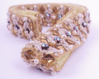 50s Aurora Borealis Glamour Belt // 1950s Bridal Sash XS/S // Burlesque Pin-up Performer Dancer Gatsby