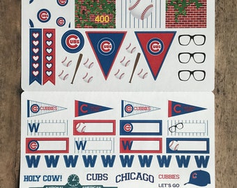 CHICAGO CUBS PLANNER stickers for ECLPs, Life Planners, and Scrapbooks