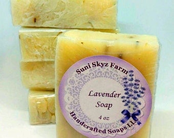 Lavender Soap - Lavender Flowers Soap - Handcrafted Lavender Soap - Artisan Lavender Soap - Handmade Lavender Soap - Natural Lavender Soap
