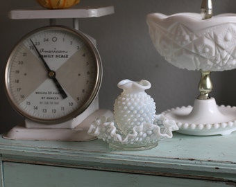 Hobnail Milk Glass, Hobnail Glass, Hobnail Vase, Milk Glass Vase, Opalescent Hobnail, Milk Glass, Small Vase, White Vase, Farmhouse Decor