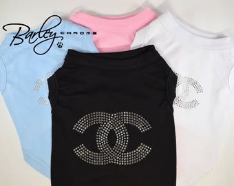 Chanel Inspired Rhinestone Pet Shirt, Dog Shirt, Tank Top - XS, S, M, L, XL, XXL