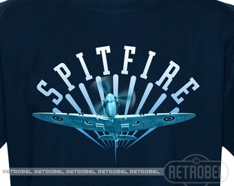 Men’s T-shirt Spitfire, Retro men's T-shirt,Vintage gift, WW2 plane, 100% Cotton, Graphic Tee,