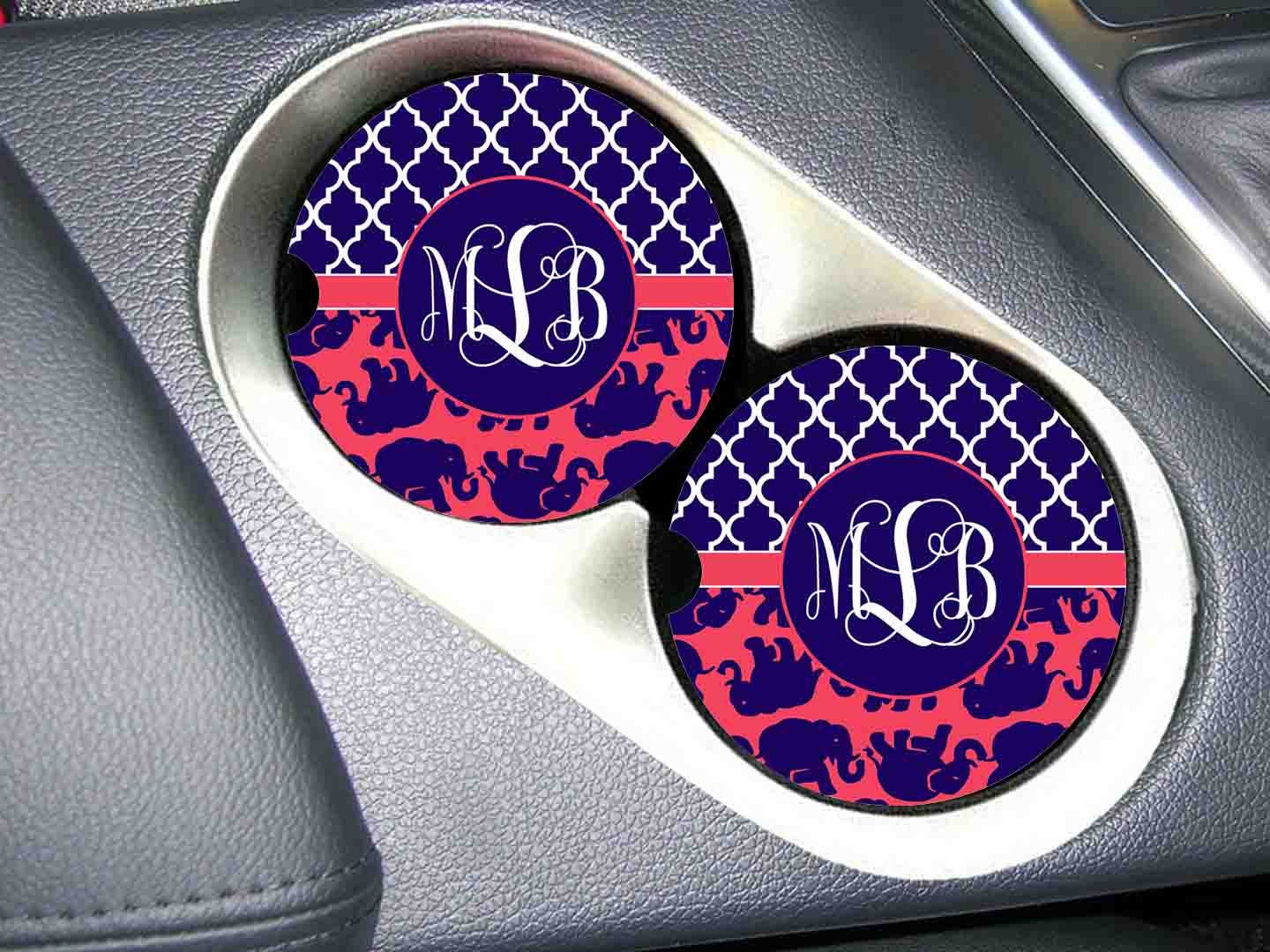 Car Coaster Monogrammed Personalized Car Coaster Monogram