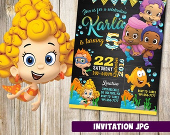 Bubble Guppies Invitation, Bubble Guppies Party, Bubble Guppies Birthday Invitation, Girl Bubble Guppies Invitation