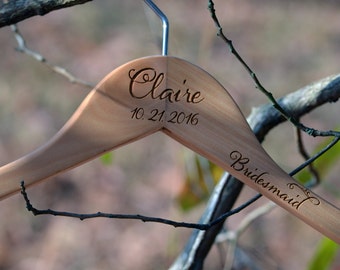 Personalized Rustic Wedding Hanger Bride Bridesmaid Wood Name Custom Bridal Dress Personalized Rustic Wedding Hanger Bride Bridesmaid Wood Name Custom Bridal Dress