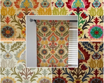 PAIR of 2 window curtains modern window panels floral window curtains drapes home decor