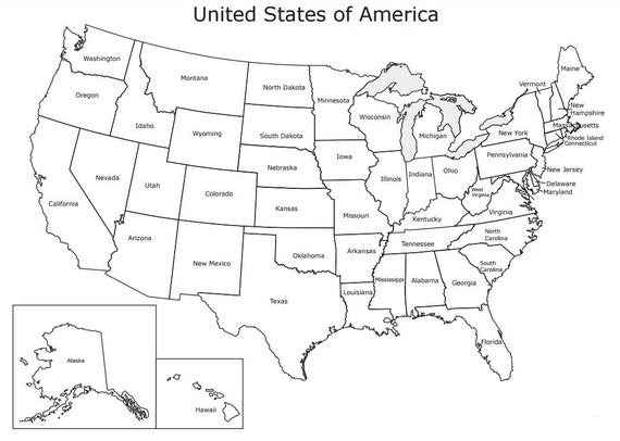 United States Map US Map Sales Map Teaching ToolColoring
