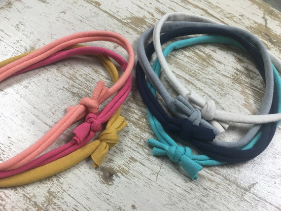 Set of 7 sweet simple baby headbands // strechy soft hairband // multicolor baby gift set solid colors