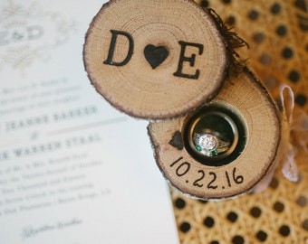 Mini Log Ring Boxes Wedding Ring Box Wood Ring Box Proposal Ring Box Engagement Ring Box Wedding Ring Holder Custom Ring Box Rustic Wooden