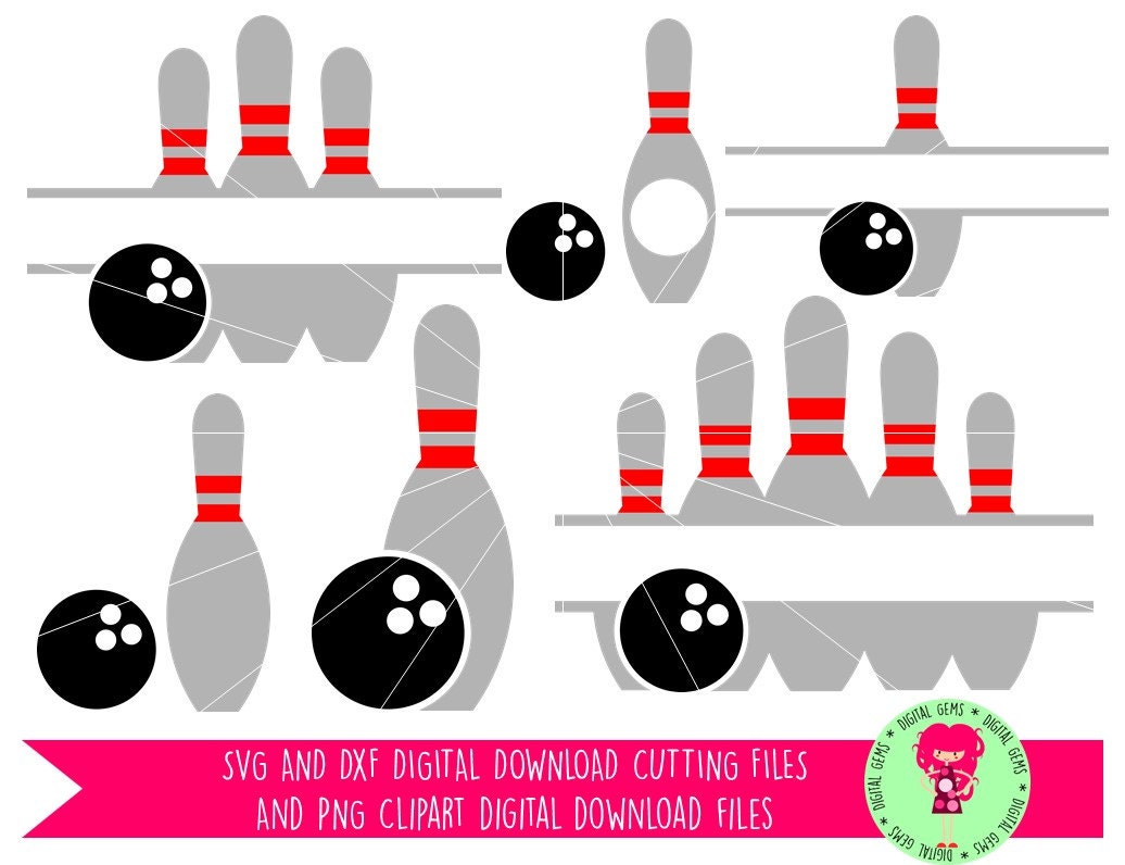Bowling Ball And Pins Svg Dxf Cutting Files For Cricut