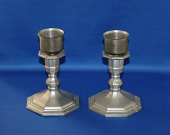 Vintage 6-1/2” Gorham Pewter Candlestick PH29 Set of 2 with Insert Cups candle holder