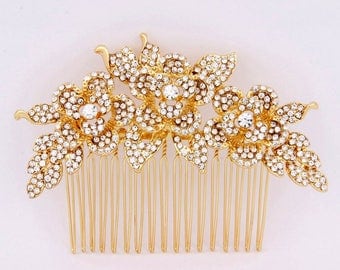 Bridal Hair Comb, Gold Wedding Hair Comb, Wedding Hair Accessories, Wedding Headpiece, Bridal Headpiece, Gold Bridal Hair Pieces for Wedding