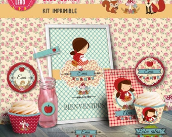 Printable Kit Red Riding Hood - party decorations - Printable kit - Little Red Riding Hood Party