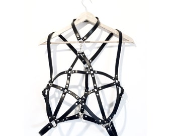 Madeline Harness - Pentagram Harness - Leather Harness
