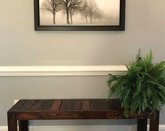 Reclaimed wood bench