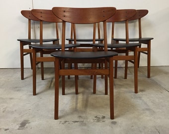 On hold for Cian Stunning set of (6)six farstrup danish mid-century dining chairs - Danish-design