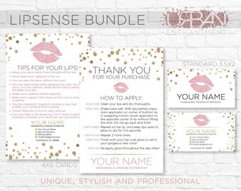 Custom LipSense Business Cards - White Confetti - Senegence - Lip Sense Business Card