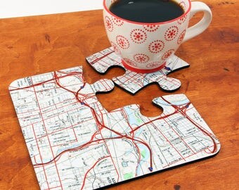Personalized Map Coasters