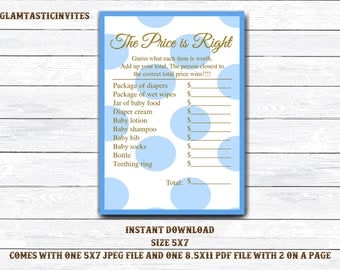 The Price is right Baby Shower Game Printable, Boy Baby Shower Games, Baby Shower Price is Right, Digital file, Baby Shower Game, Download