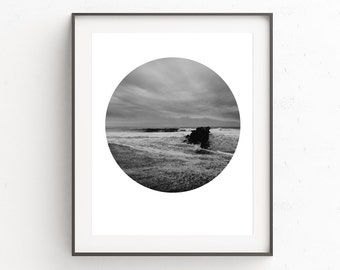 Circle Print, Beach Photography, Sea Print, Circle Art, Wave Art, Beach Wall Art, Printable Photography, Printable Art, Beach Art