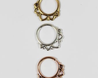 PRINCESS, Silver Septum Ring, Gold Septum Ring, 16 gauge, 1.2mm